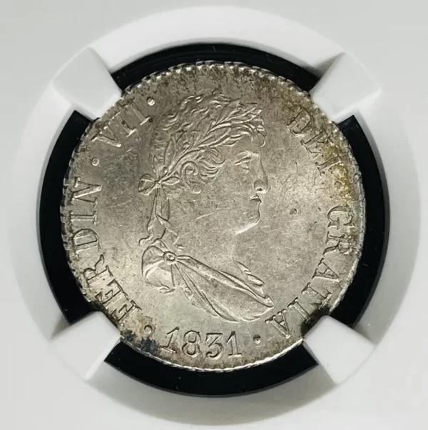 Spain 1831 M AJ 2 Reales NGC MS63+