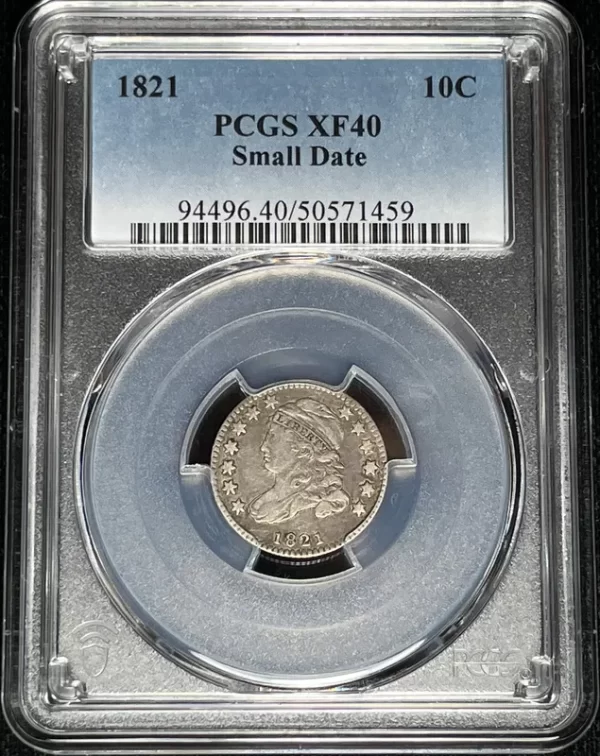 1821 10c Sm Date JR-10 PCGS XF40 - Image 3