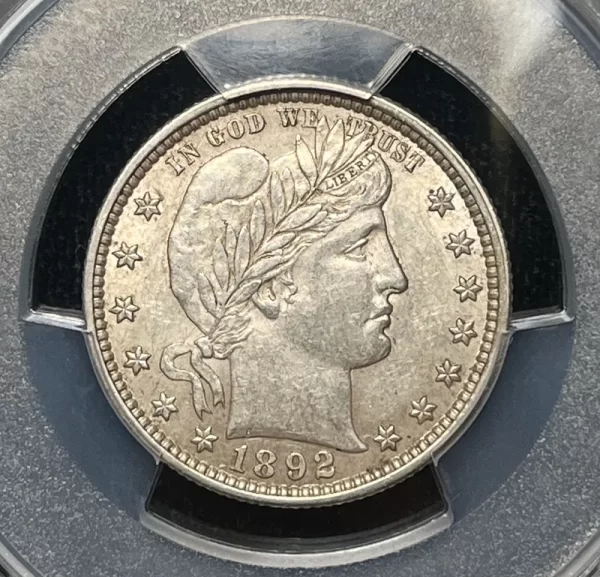 1892-P 25c PCGS AU55
