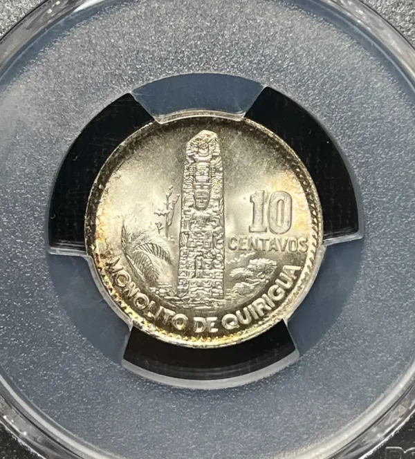 Guatemala 1964 10 Centavos PCGS MS68 - Image 3