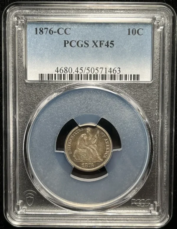 1876-CC 10c PCGS XF45 Fortin-131 - Imagen 5