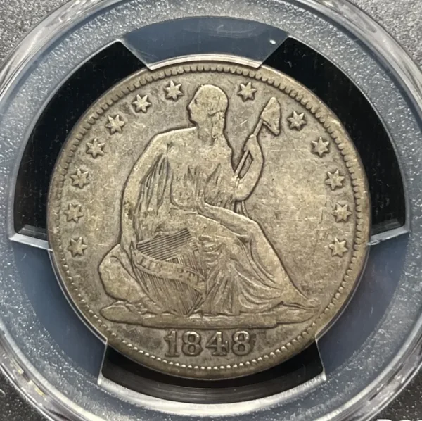 1848 50c PCGS F15 Choice!