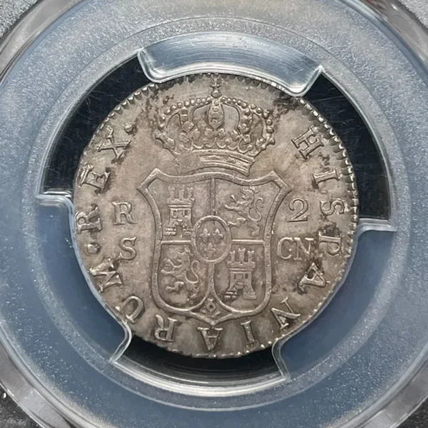 Spain 1797 S, CN 2 Reales PCGS AU53 Rare! - Image 2