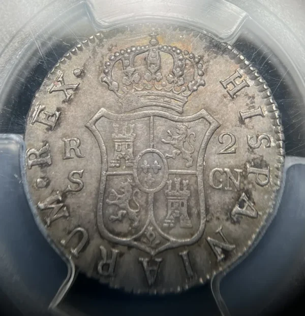 Spain 1797 S, CN 2 Reales PCGS AU53 Rare! - Image 4