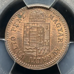 Hungary 1881 KB 1 Krajczar PCGS MS63RB