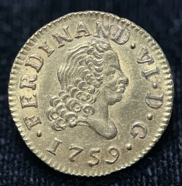Spain 1759 Madrid, J 1/2 Escudo Uncirculated