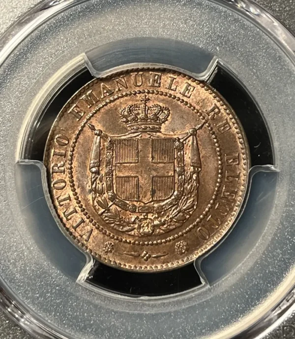 Italy-Tuscany 1859 5 Centesimi PCGS MS63RB