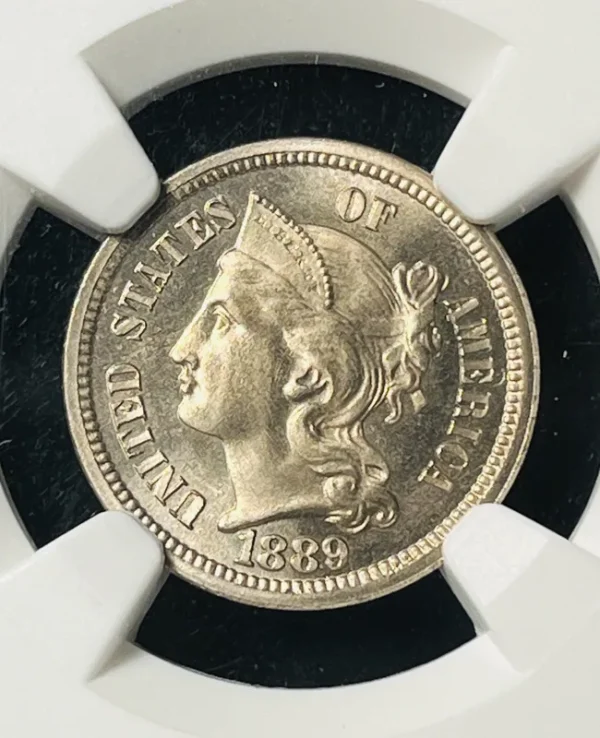 1889 3CN NGC PF66 Cameo, CAC Approved