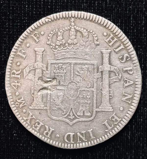 Mexico 1779 Mo, FF 4 Reales VF, Chopmarked - Image 2